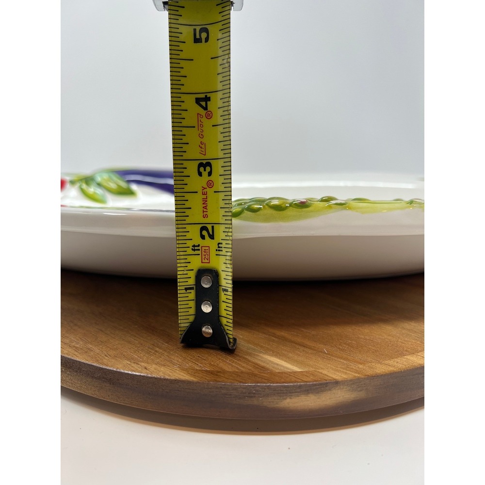 Oval Serving Platter‎ Vegetable Decor Ceramic Italian Inspired Farmhouse Kitchen - Picture 7 of 9